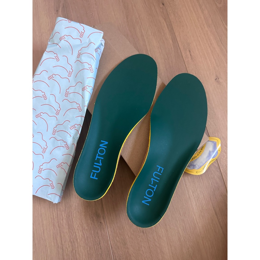 Fulton Athletic Insoles Mens Green Cork Arch Support Comfort Shoe Inserts New